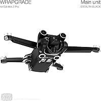 Vista 3 de WRAPGRADE Pegatinas de piel compatibles con DJI Mini 3 Pro Unidad principal (negro sigiloso)