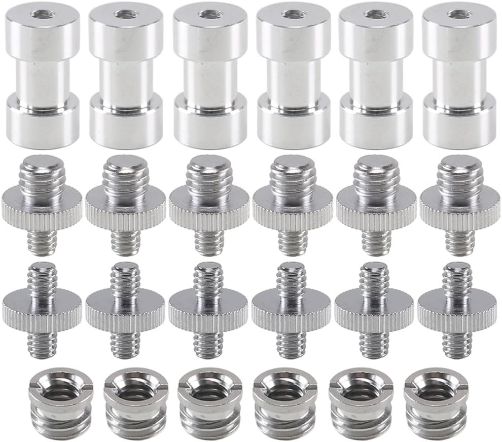 24PCS Tripod Adapter Spigot Thumb Screw Mount for Camera Monitor Bracket Flash Light Stand Accessories Holder, INNKER