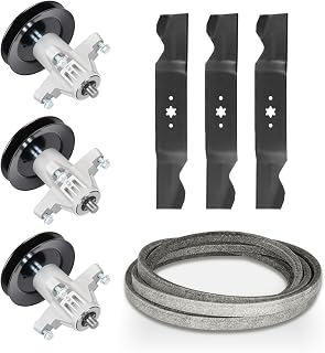 54 inch Deck Rebuild Kit 618-05137 Spindle for MTD Cub Cadet RZT-L54KH RZT-L54KW RZT-S54 Z6600 ZT-L54, with 3 Spindles 618-05137 918-05137 119-8445, 3 Blades 742-0677, 1 Belt 954-04329A