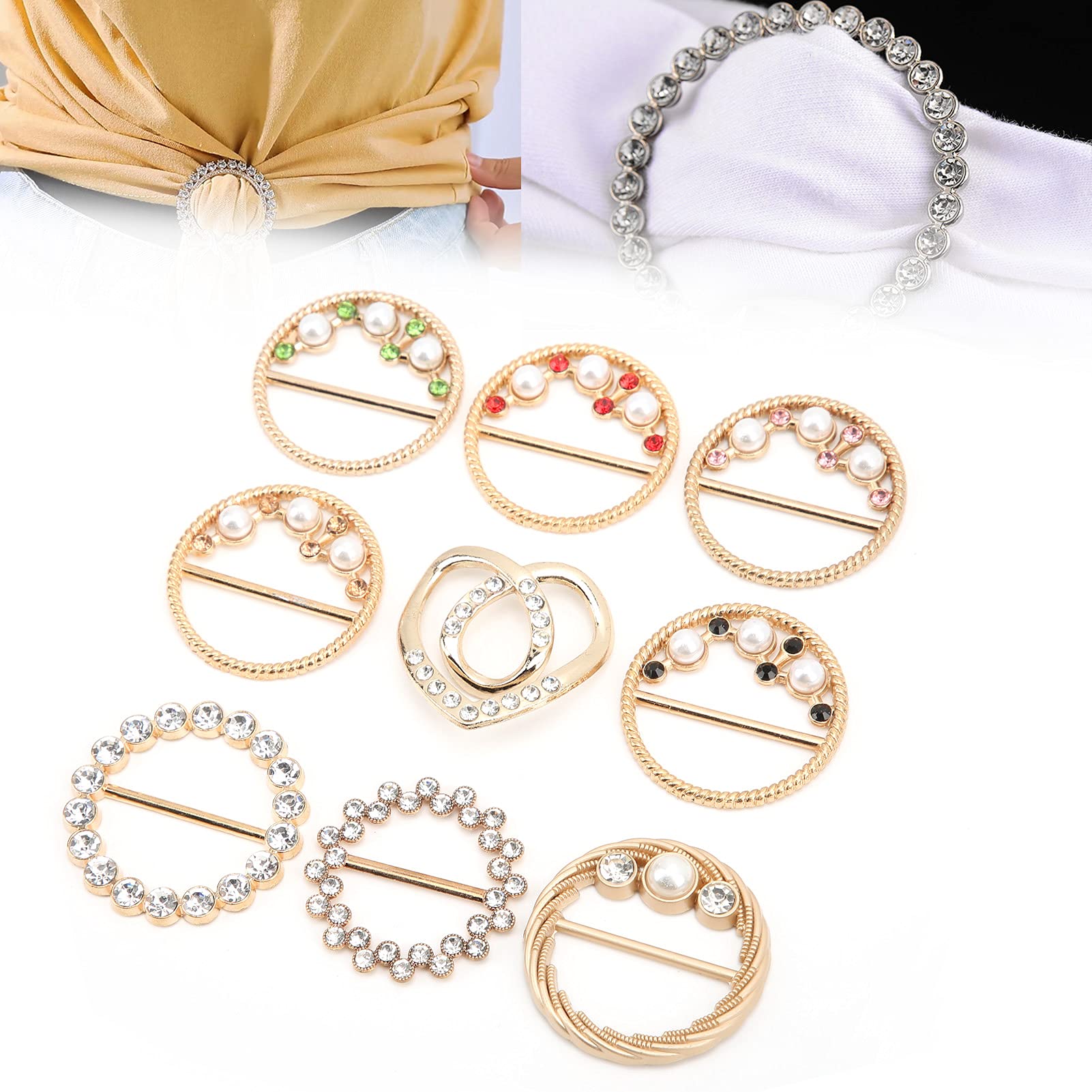8 Boucles En Métal Pour Foulards Et T-shirts - Anneaux De Ceinture Décoratifs Pour Femme