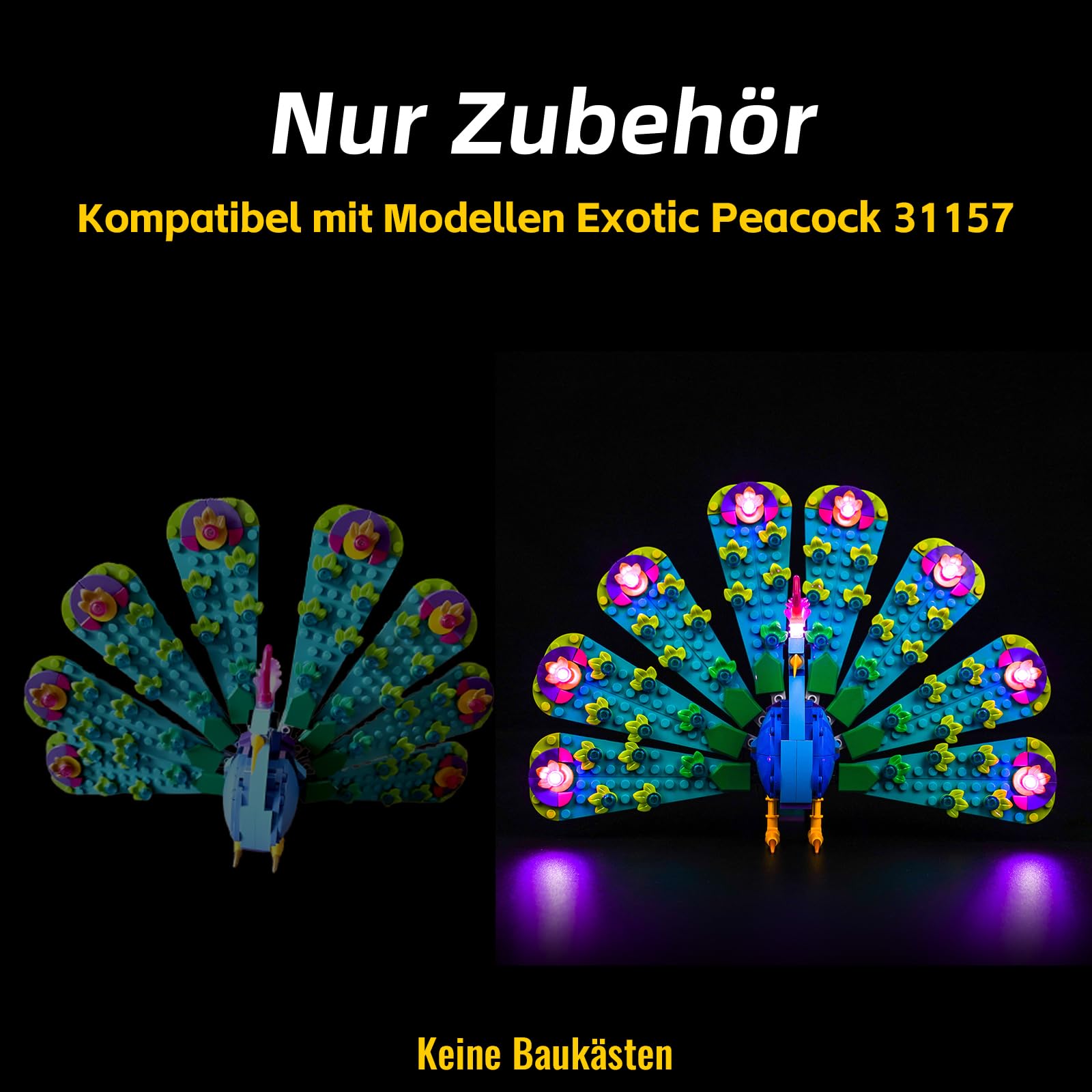 BrickBling Light Kit Compatible with Lego 31157 Exotic Peacock (No Model) - Image 3
