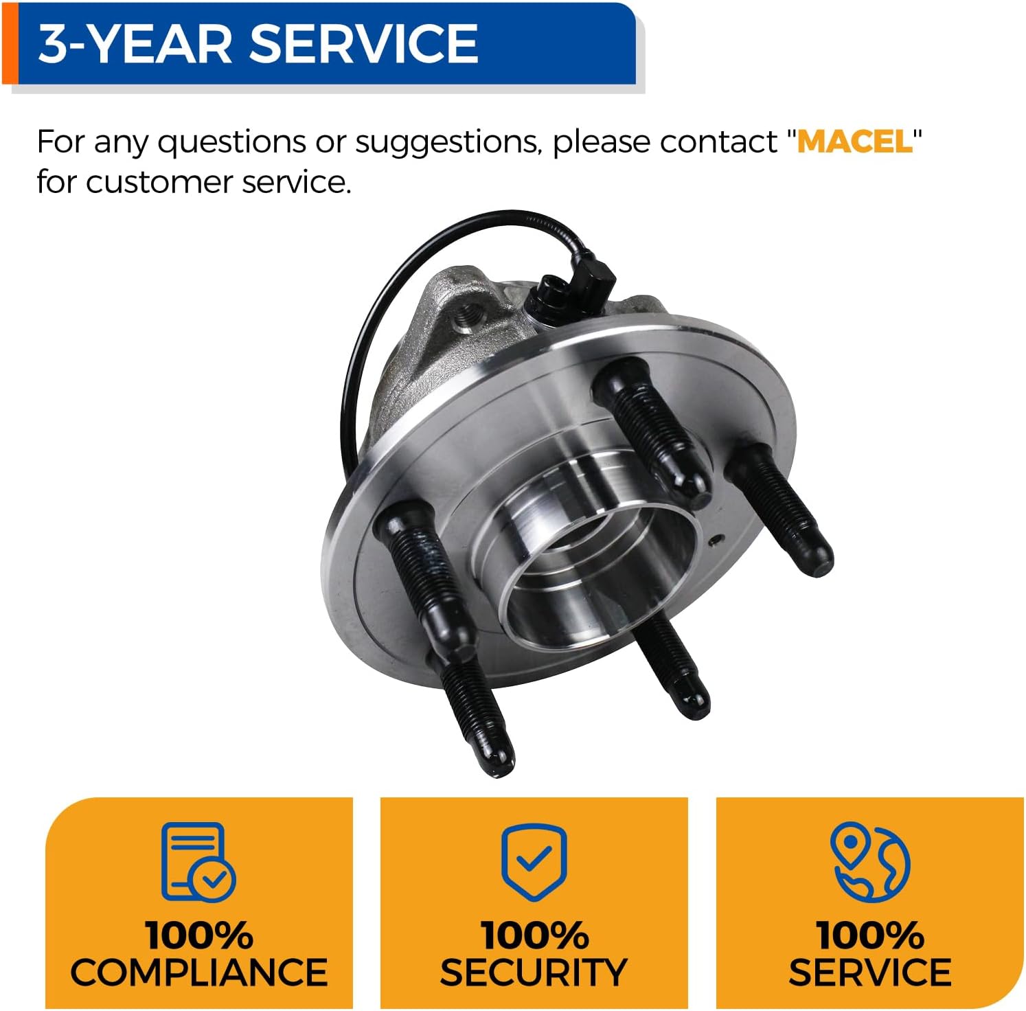 PAROD 512440 Rear Wheel Bearing Hub Assembly Compatible with 2010-2017 GMC Terrain, 2010-2017 Chevy Equinox 5Lug w/ABS