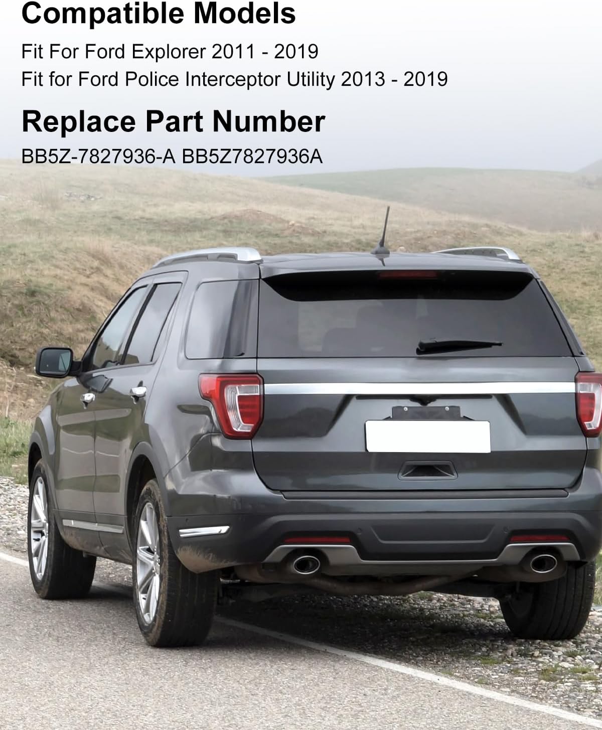BB5Z-7827936-A Fuel Filler Door Pocket Housing with Door Hinge, Fuel Filler Housing Pocket Hinge Fit For Ford Explorer 2011-2019