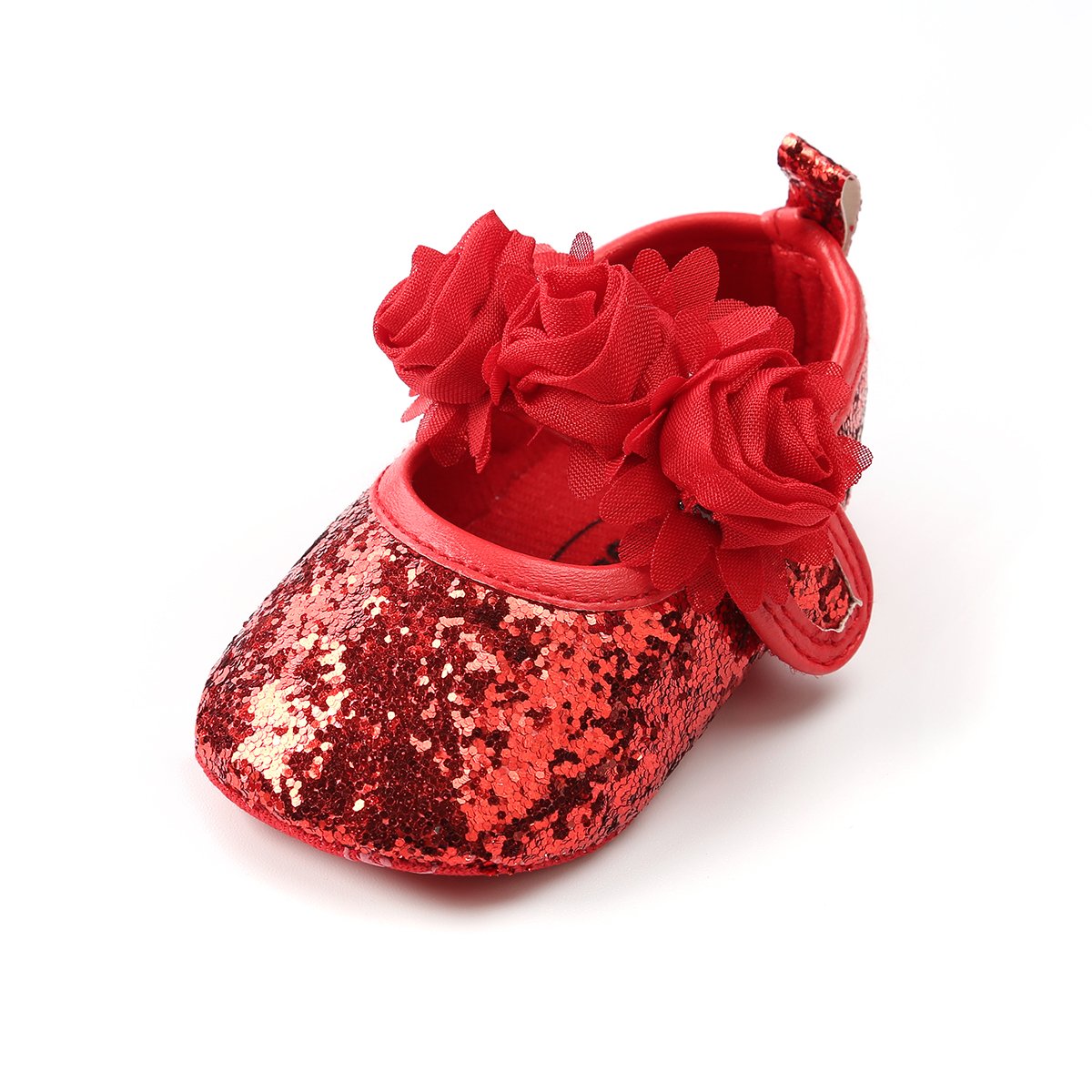 RVROVIC Baby Girl Moccasins Princess Sparkly Mary Jane Dresses Shoes Premium Lightweight Soft Sole Crib Shoes Toddler Shoes