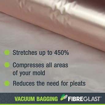 Fibre Glast Stretchlon 800 Bagging Film, 5 Yards Elite Lab Vacuum Bagging Supplies, Degassing Chambers & Vac Purge Kits Seal & Stabilize Carbon, Fiberglass, Epoxy, Resin Composites Made in USA