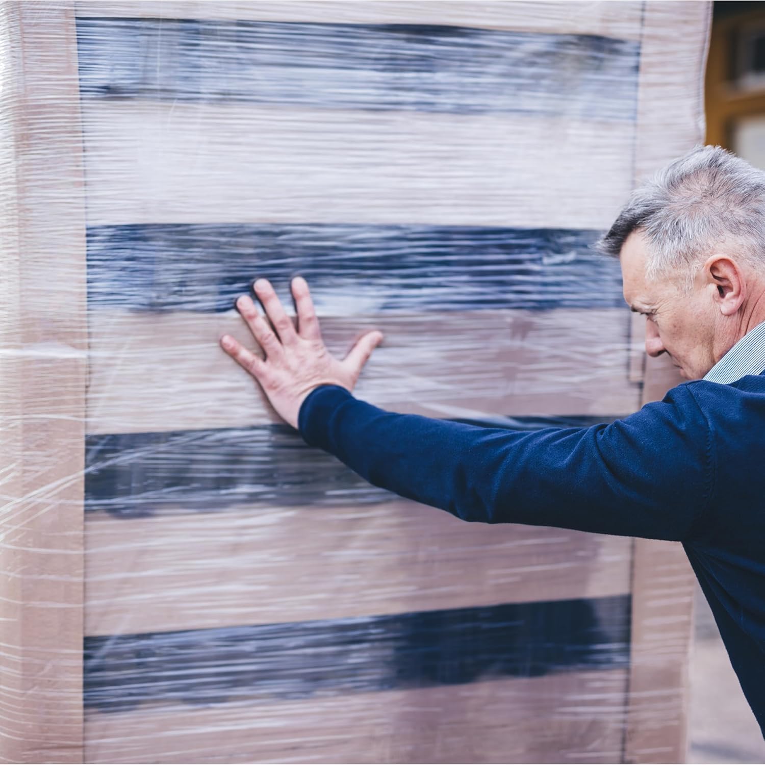 PSBM 4 Rollen 38,1 cm x 400 m 34 Gauge vorgedehnte Folie/Verpackung, industrielle Stärke, transparente Schrumpffolie für Umzug, Verpackung, Versand, Palettenverpackung und Lagerung