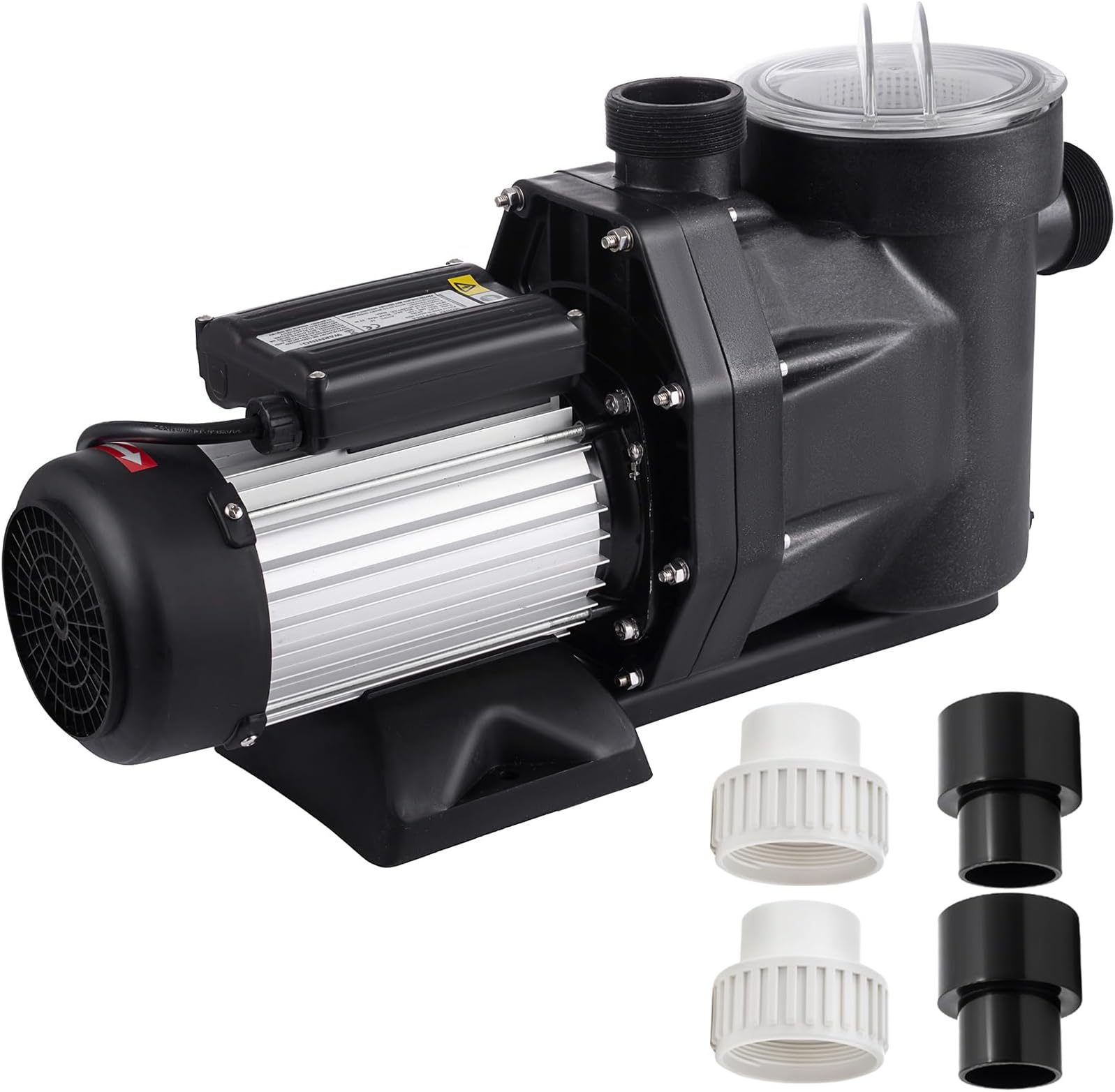 Swimming Pool Pump 2.5HP, High Flow Pool Pump 148 GPM, Above/In Ground Pool Pumps with Filter Basket, 4Pcs Connectors (2.5HP)