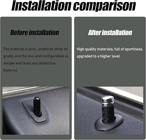Miniatura 3 de 4 pomos de modificación de bloqueo de puerta de automóvil, decoración de pasadores de puerta de metal de fibra de carbono, accesorios universales
