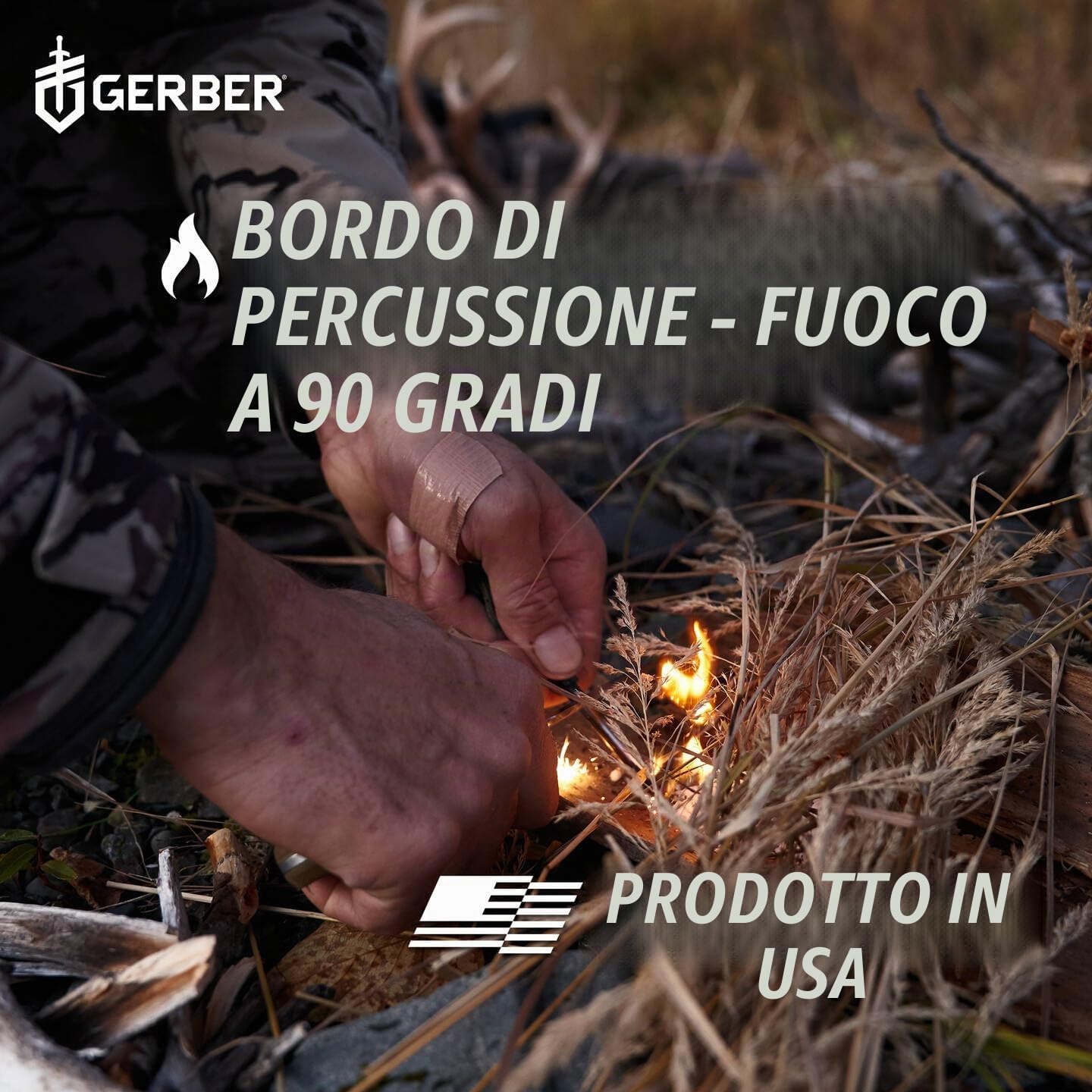 Gerber Coltello con fodero, Principle Bushcraft Fixed | Lunghezza lama: 9,4 cm, Acciaio inox, 30-001659