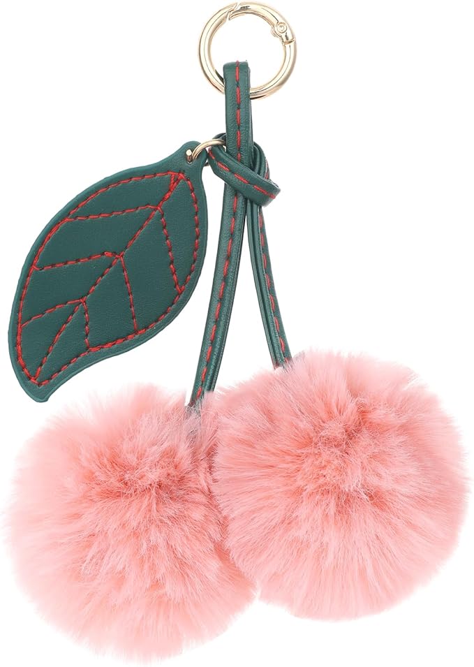Pink Pom Pom Keychain
