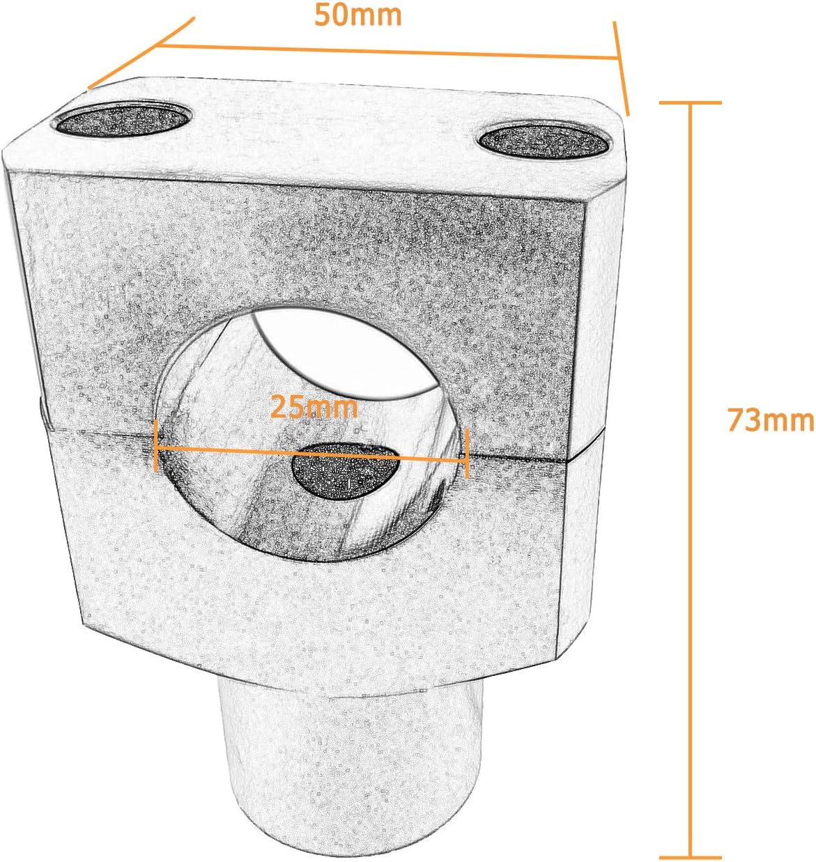 1" 25MM Handlebar Riser Clamp Compatible with Harley Kawasaki Suzuki Yamaha Honda Shadow