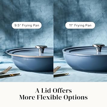 Redchef Ceramic Frying Pans, 4-Piece Non Stick Frying Pans 8 9.5 11, Nonstick Deep Saute Pan for All Stovetops 5.2Qt, 12, Fast Even Heating, Oven Safe
