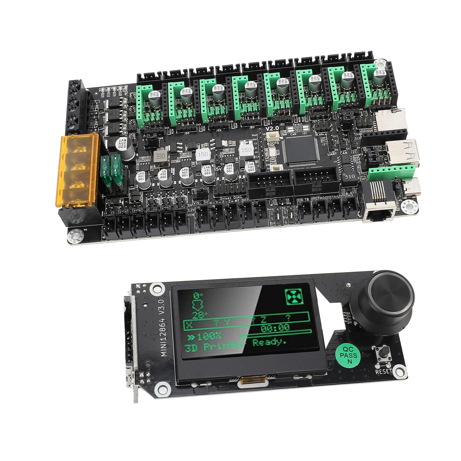 AUNMAS 32-bitowa 8-osiowa Płyta Sterująca MKS V2.0, materiał PCB, Obsługuje Oprogramowanie Sprzętowe i Klipper, Idealna do Zaawansowanego Drukowania 3D z Wszechstronnymi Interfejsami Silnika