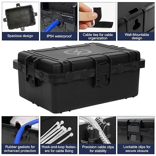 Miniatura 6 de Large Outdoor Electrical Box Waterproof, IP54 Extension Cord Cover Weatherproof Outdoor Outlet Covers, Protect Power Strip, Timer Outlet, Plug,