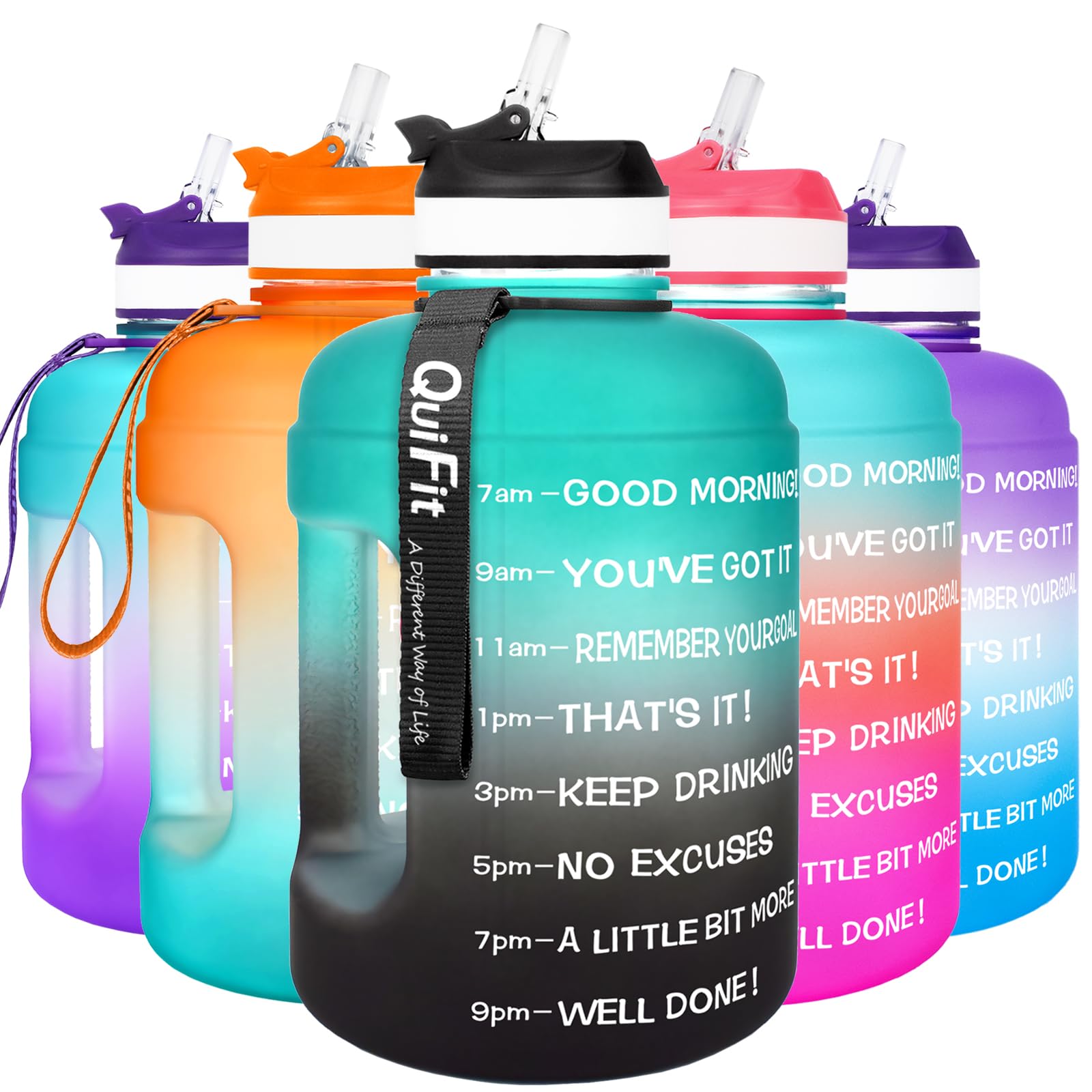 QuiFit 2.2 Litre Motivational Water Bottle