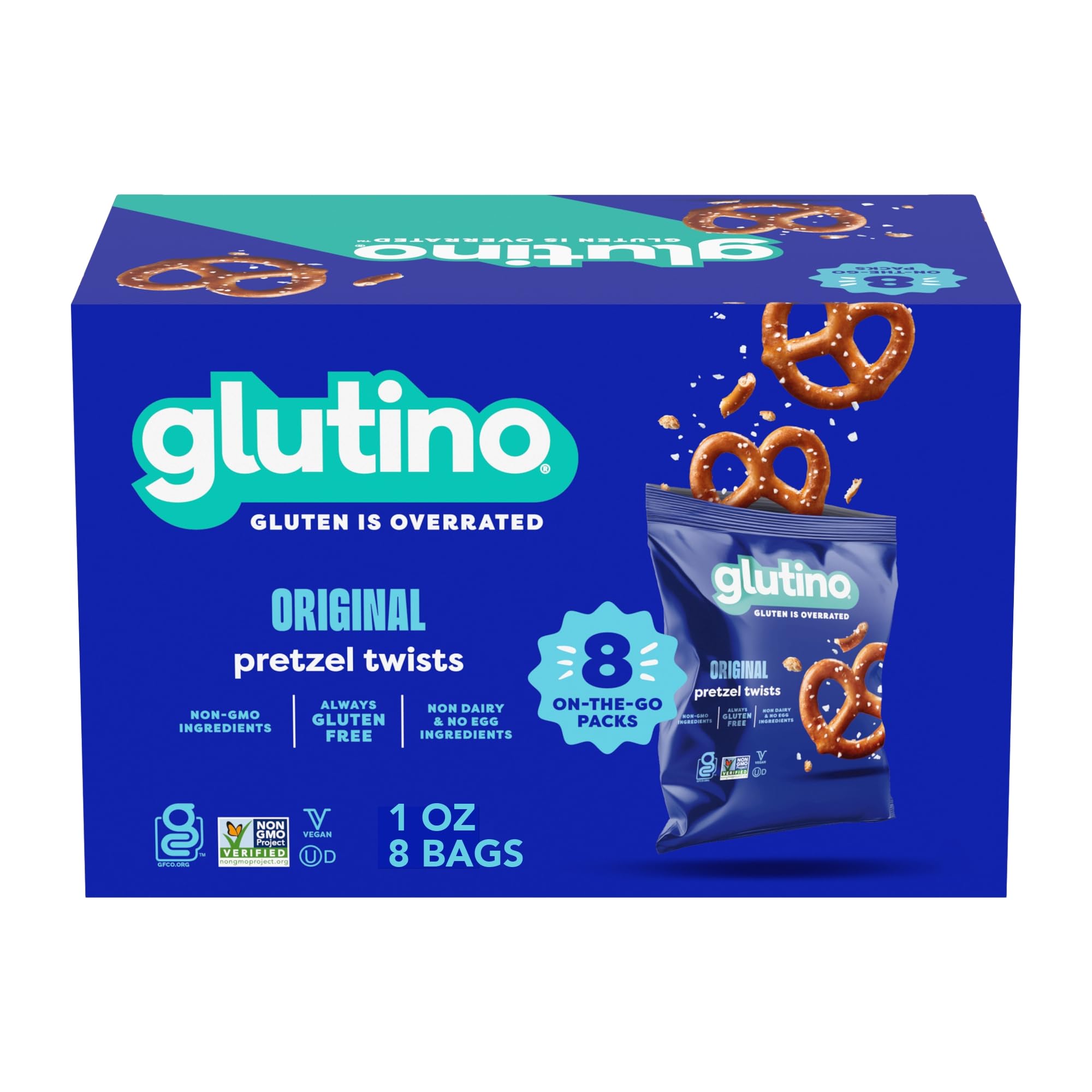 Glutino Gluten Free Pretzel Twists, Gluten Free Snacks, 1 oz. 8-Count (Packaging May Vary)