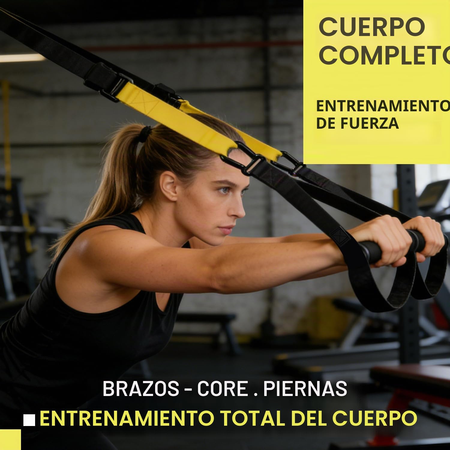 Kit de entrenamiento de suspensión, sistema de correa de entrenamiento, peso corporal y kit de resistencia para el hogar, con asas y guía de entrenamiento, perfecto para viajar y hacer ejercicio en interiores y exteriores