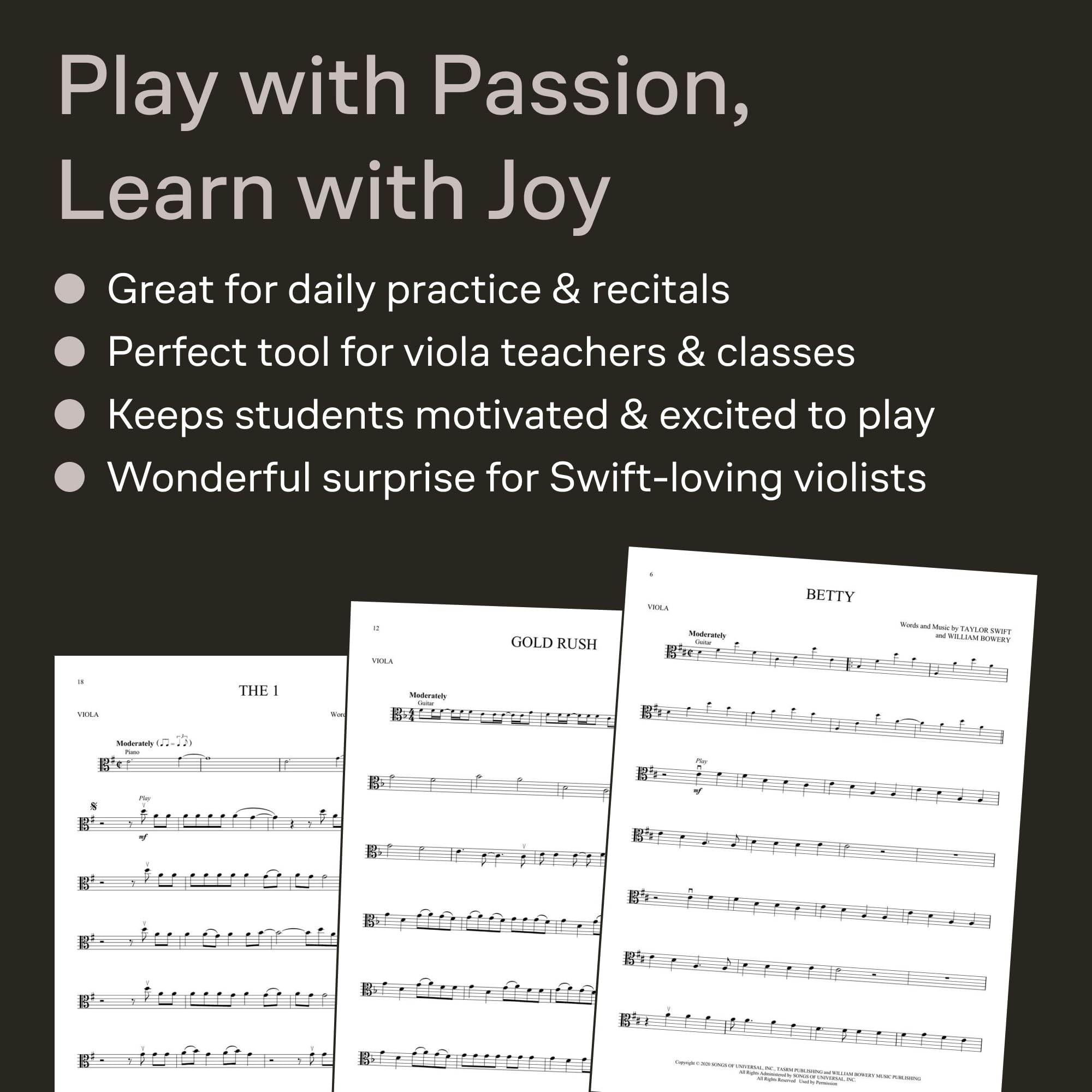 Taylor Swift: Selections from Folklore & Evermore: Viola