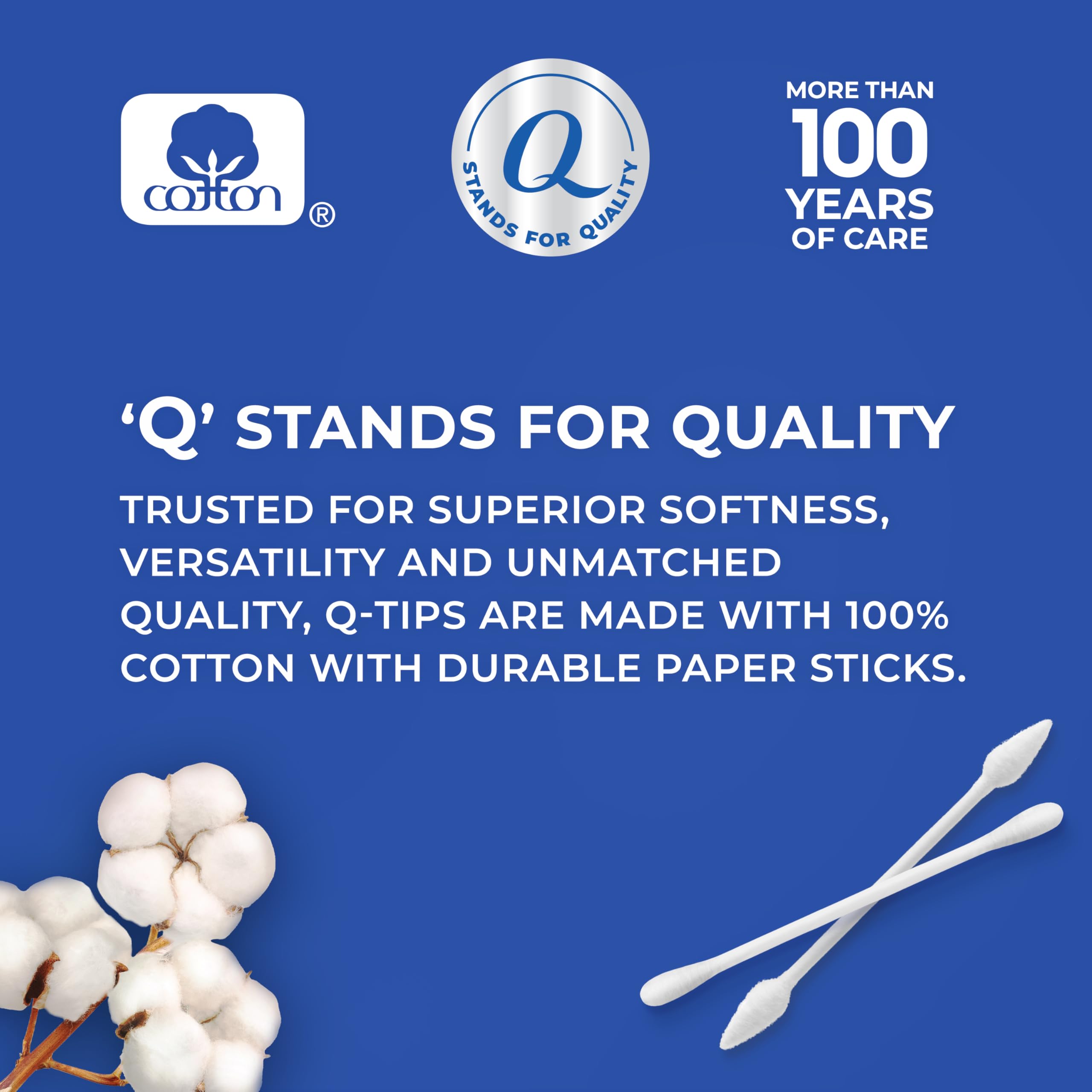 Q-tips Bastoncillos de algodón, paquete variado, original, escudo de higiene y consejos de precisión para el hogar, primeros auxilios y cuidado de belleza, hechos con 100% algodón, 1140 unidades