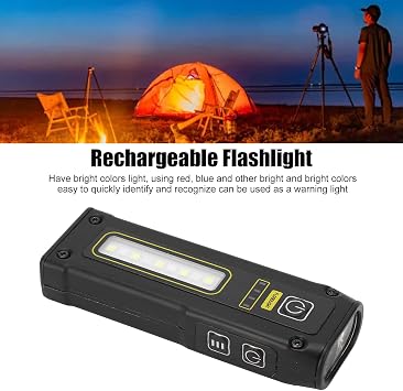 Rechargeable Flashlight Lightweight IPX4 Waterproof, Magnetic Base, 1500mAh