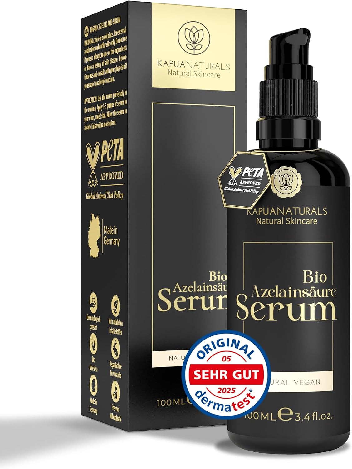 Wysoce skoncentrowane serum z kwasem azelaowym • 100ml • +Pantenol +Cynk +Nagietek +Escina +Ekstrakt z lukrecji • Serum oczyszczające dla skóry nieczystej i wrażliwej ✓ 100% Wegańskie ✓ Serum z kwasem