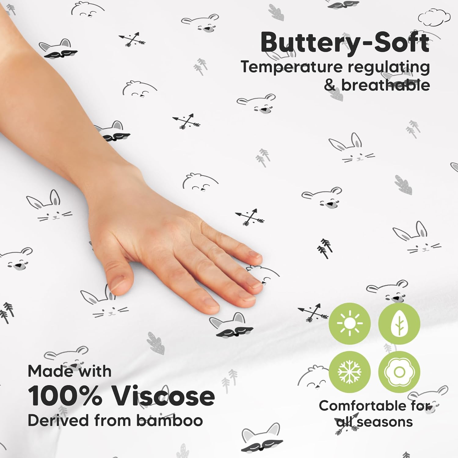 KeaBabies Pack and Play 2-Pack Mini Crib Sheets and 2-Pack Crib Sheets - Fitted Mattress Cover for Pack and Play Mattress - Soft & Breathable Covers for Boys and Girls