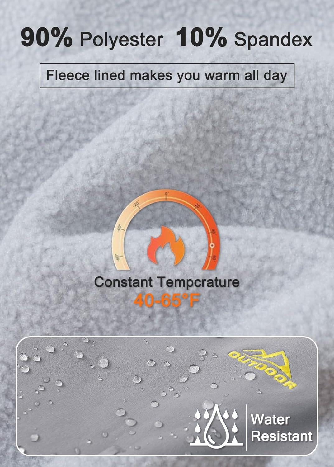 MAGCOMSEN Women's Fleece Lined Waterproof Insulated Snow Ski Pants Winter Warm Hiking Pants Outdoor Softshell - Image 4