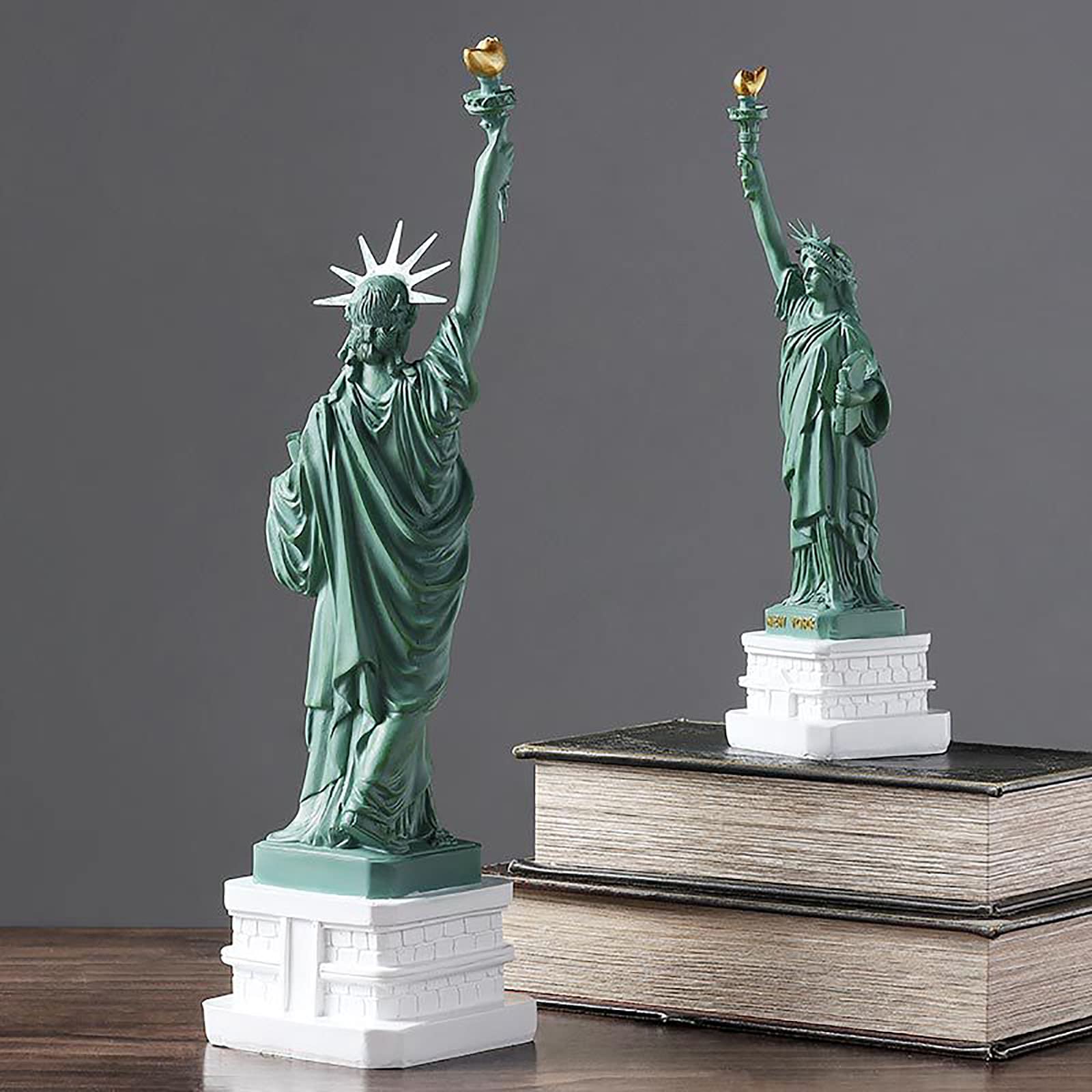 Statua Della Libertà In Resina Verde – Soprammobile Vintage 31 Cm Per Casa, Ufficio E Scrivania, Regalo Souvenir