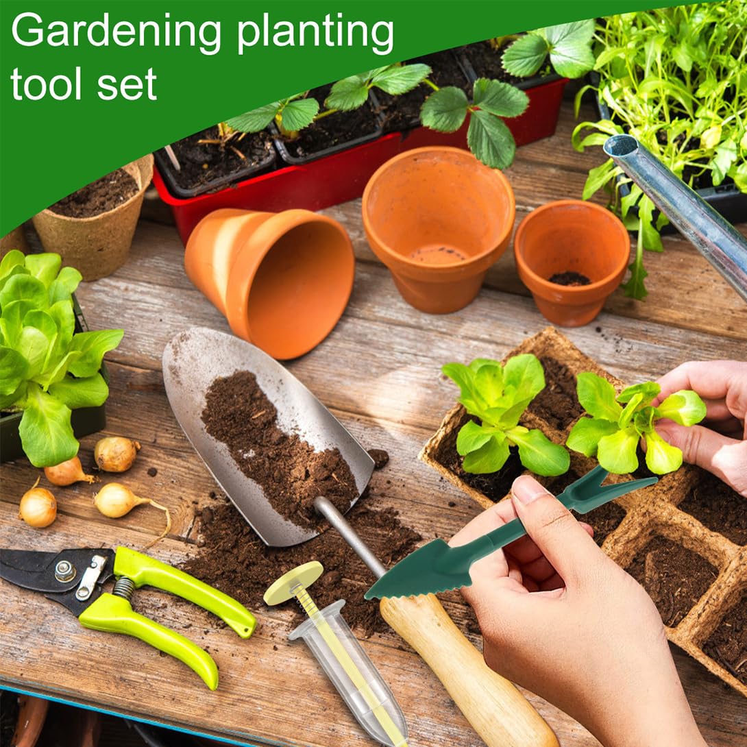 Seminatore Manuale Per Giardinaggio - 6 Pezzi Con 10 Custodie, Dosatore Di Semi Regolabile Per Fiori, Ortaggi, Prato, Giallo