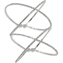 JewelryNanny Criss Cross Rhinestone Cuff Bracelet