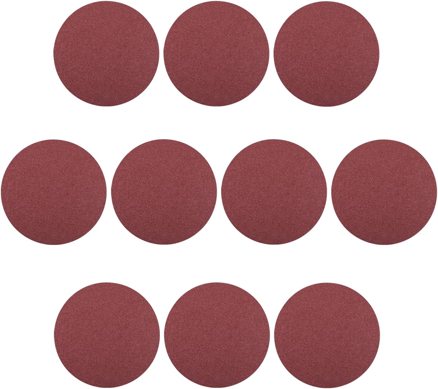 Auniwaig 10-Inch PSA Sanding Disc 80 Grit Aluminum Oxide Self Stick Adhesive Round Shape Sanding Paper NO-Hole for Random Orbital Sander and Belt Disc Sander 10PCS