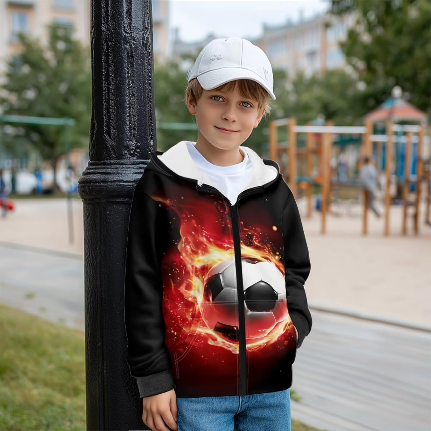 Kids Cardigan Zip-Up Hoodie, Soft Athletic Sweatshirt Cozy Athletic Boys Long Sleeve Top Kids Casual Winter Tops