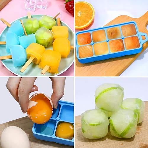 Miniatura 6 de Mini Silicone Popsicles Molds, Kids DIY Popsicles Molds, Easy-Release BPA-free Mini Popsicle Molds with 50 Sticks, Popsicles Molds Storage Container