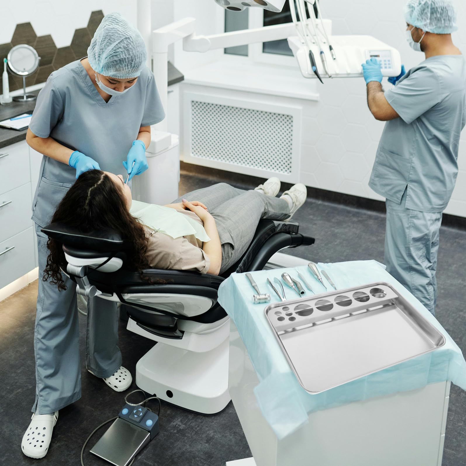 LABRIMP Vassoio e Preparazione Iniezioni e Resistente Facile da Pulire Terapeutico in Acciaio Inossidabile per Medicazioni per Uso Professionale Ospedaliero