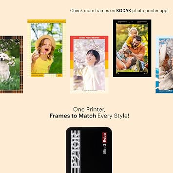 KODAK Mini 2 Retro 2x3 Taşınabilir Fotoğraf Yazıcısı, 4PASS, 38 Sayfa, Beyaz