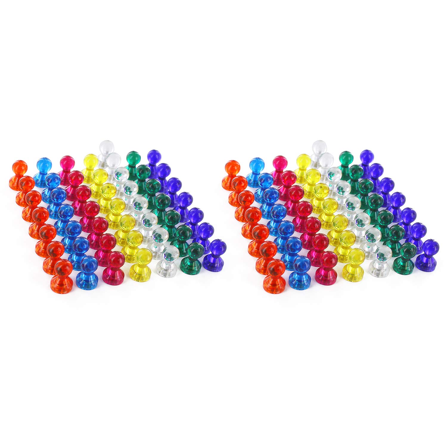 100 Thornton's Office Supplies Push Pin Magnets, Fridge Magnets, Assorted Color Magnets Perfect for Home, School, Classroom and Office Magnets, Magnets for Refrigerator Dry Erase Board and Whiteboard