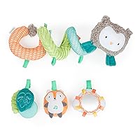 Vista 1 de Ingenuity Nally & Friends - Barra de juguetes de actividad en espiral, juguetes extraíbles con múltiples texturas, mordedor de silicona sin BPA