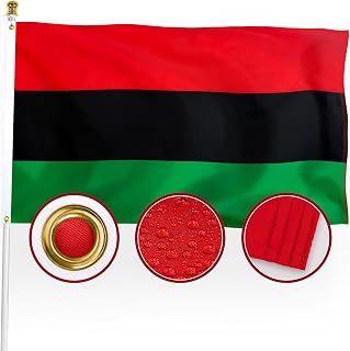 XIFAN Premium Nylon Afro American Flag 3x5 Outdoor, Double Sided Heavy Duty 210D Nylon Pan-African UNIA Black Liberation Flags Juneteenth Parties Decorations with Sewn Stripes/Brass Grommets