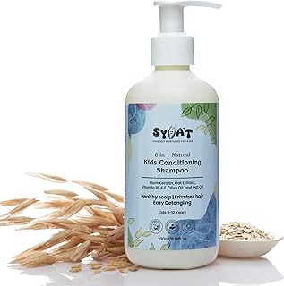Syoat Kids Conditioning Shampoo (5-12 Years) - pH Balanced & Reduces Itchy Scalp | Dermatologist Tested, Oat Extract for F Price In India