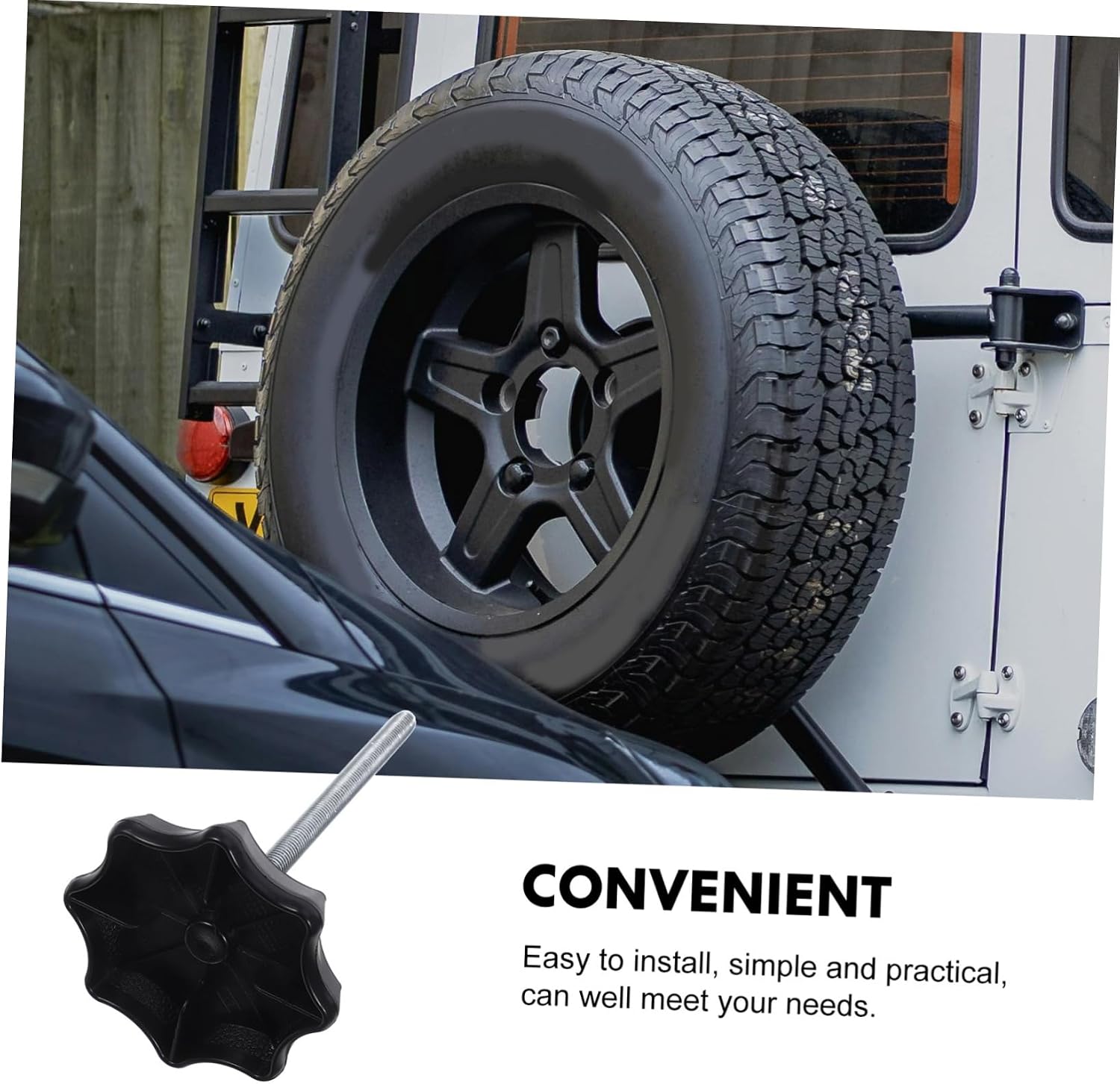 Ciieeo Car Spare Tire Bolt Replacement Clamp Hold-Down Bolt 6.88X3.66X3.66In Universal Fit Secure Mounting Hardware Easy Installation for Tire Fastening