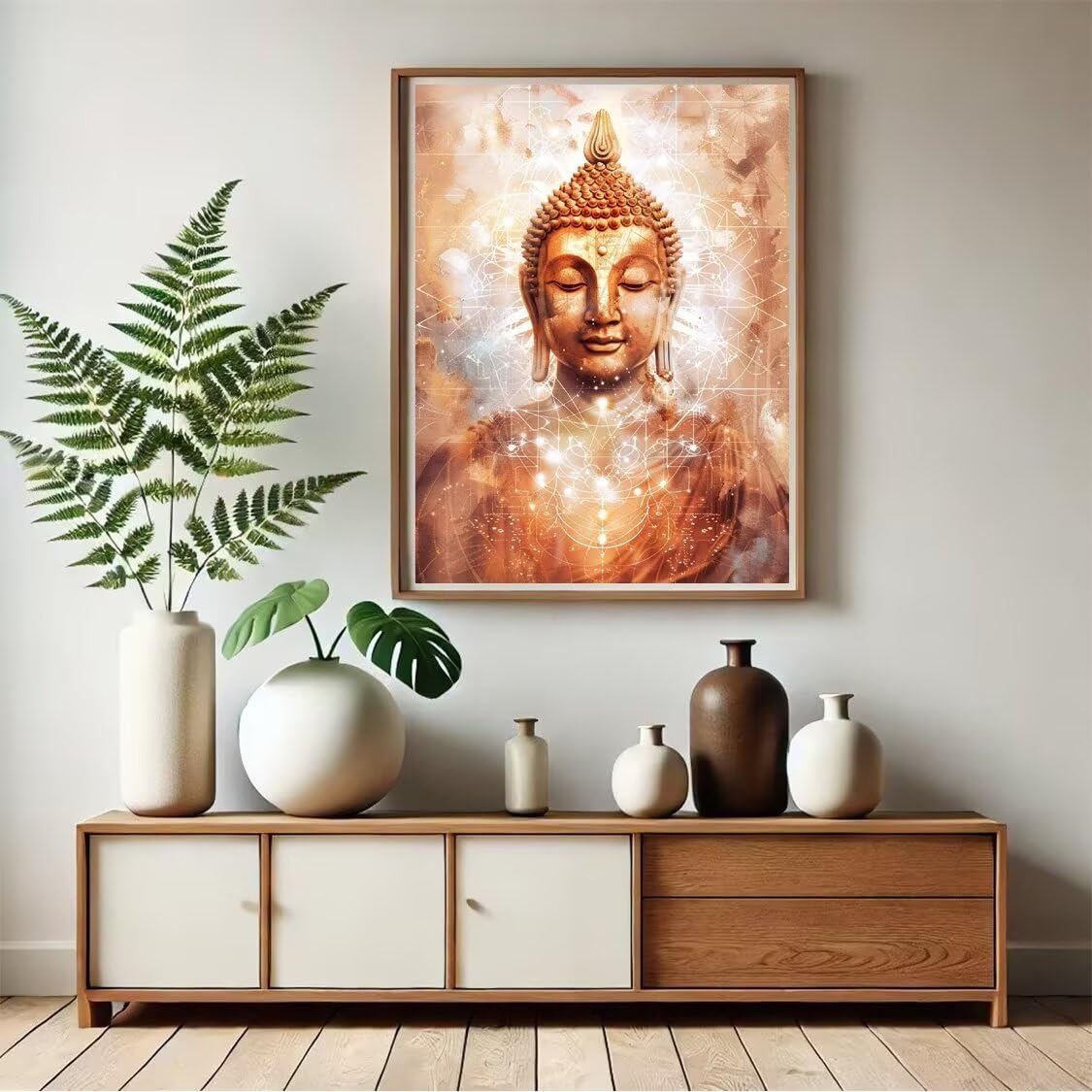 Kit de Peinture Numero Adulte Bouddha, Peinture par Numéros Adulte Enfant Débutants Zen, avec Pinceaux et Acryliques Kits, Bricolage Activité Manuelle Loisirs Créatifs Décor Maison 80x100cm YH2-74