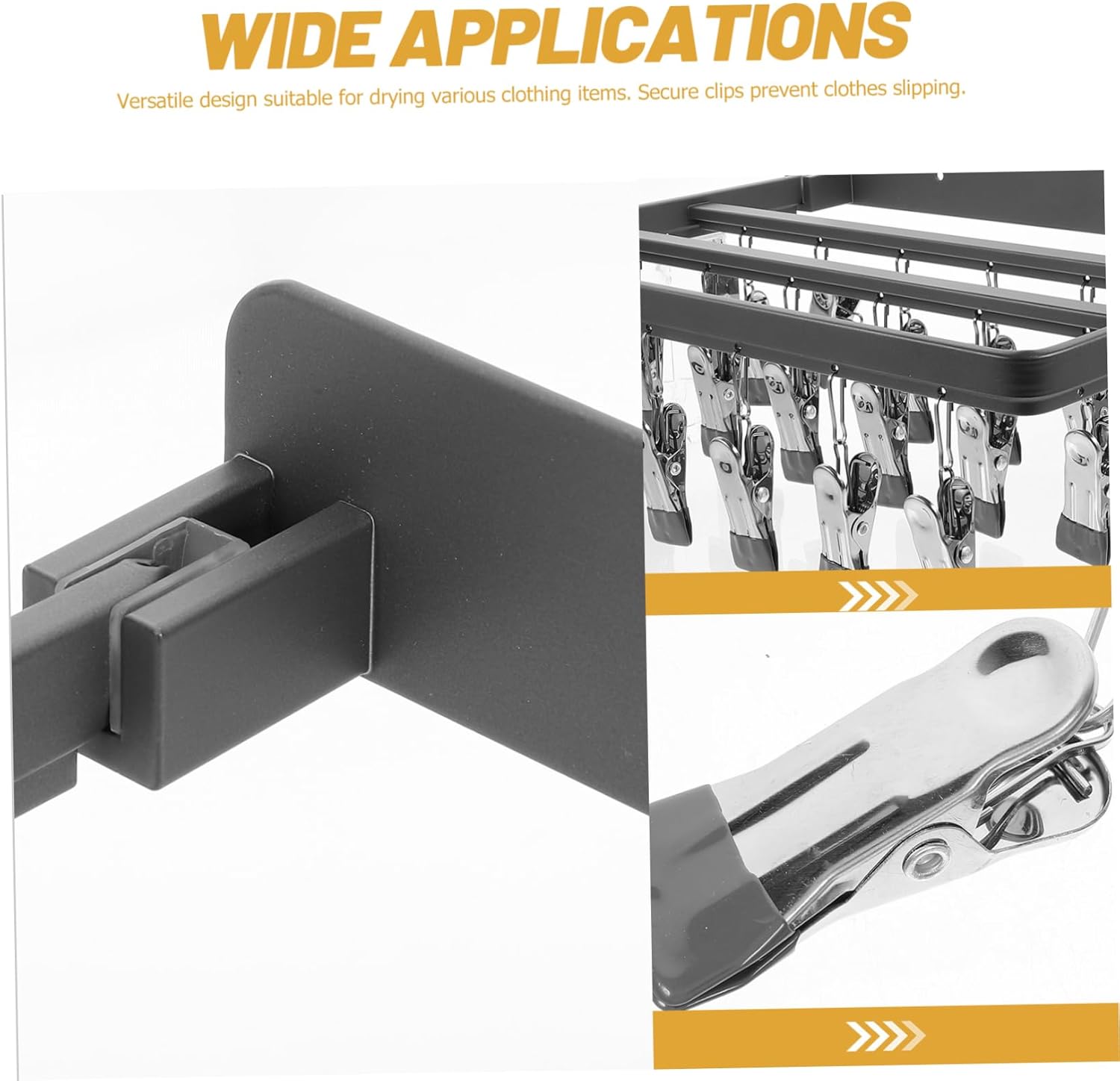 Multifunctional Wall Mounted Drying Rack Space Saving Clothes Hanger with Clips for Socks and Underwear Easy Installation for Indoor and Balcony Use