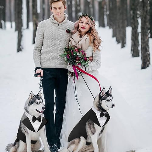 Miniatura 6 de Kuoser - Juego de traje y paliacate para perros grandes y medianos, tema de esmoquin, para bodas