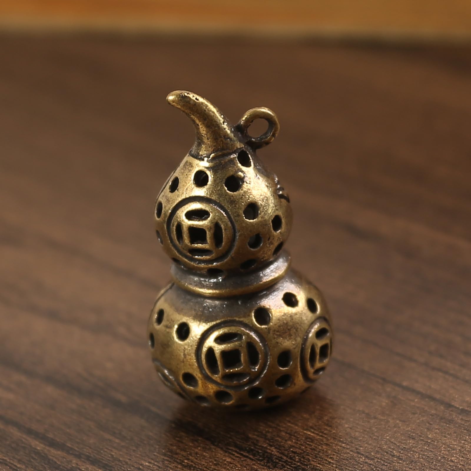 NBKLSWSUI Handmade Brass Gourd Pendant Sculpture For Men's Office Desk&man Cave Vintage Decor Unique Feng Shui, 1