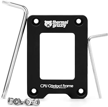 Thermal Grizzly - إطار اتصال وحدة المعالجة المركزية Intel الجيل الثالث عشر والرابع عشر - لتحسين ضغط الاتصال بوحدة المعالجة المركزية لتحسين أداء التبريد - سهولة التثبيت