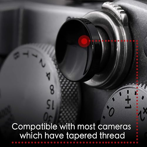 Vista 5 de Botón de liberación del obturador suave (paquete de 2) Botón de obturador de cámara cóncava de gama alta Negro -,Negro 01,Rojo Brillante,Plata