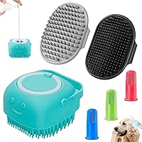 Vista 11 de Comotech 6 piezas cepillos de baño para perros y cepillos de dientes para perros Cepillo de champú y estropajo con mango ajustable para perros