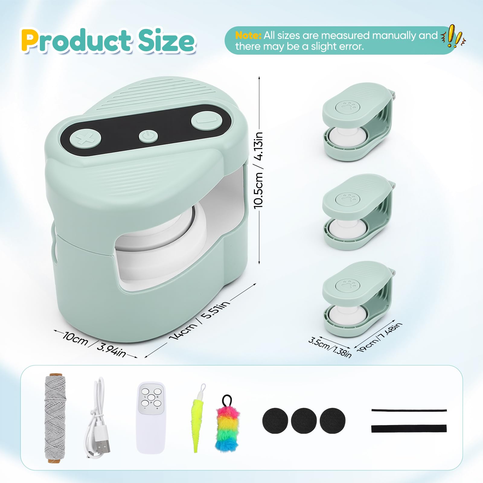 Juguete para Gatos de Interior, Cinta de Correr, Juguete automático/Control Remoto, Velocidad Ajustable, Juguete de Caza simulado para Gatos