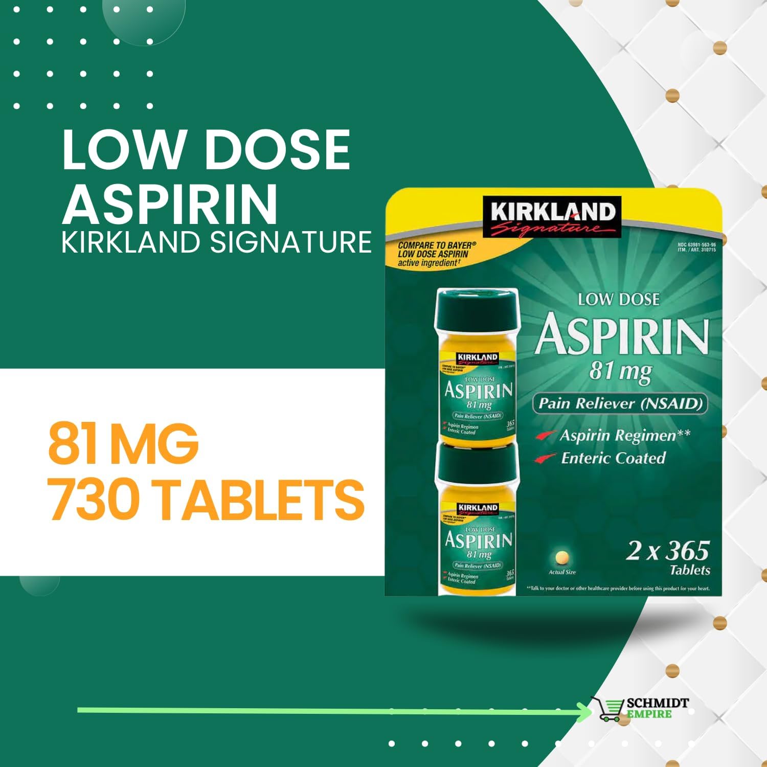 SCHMIDT EMPIRE Kirkland Signature Low Dose Aspirin, 81 mg, 730 Tablets