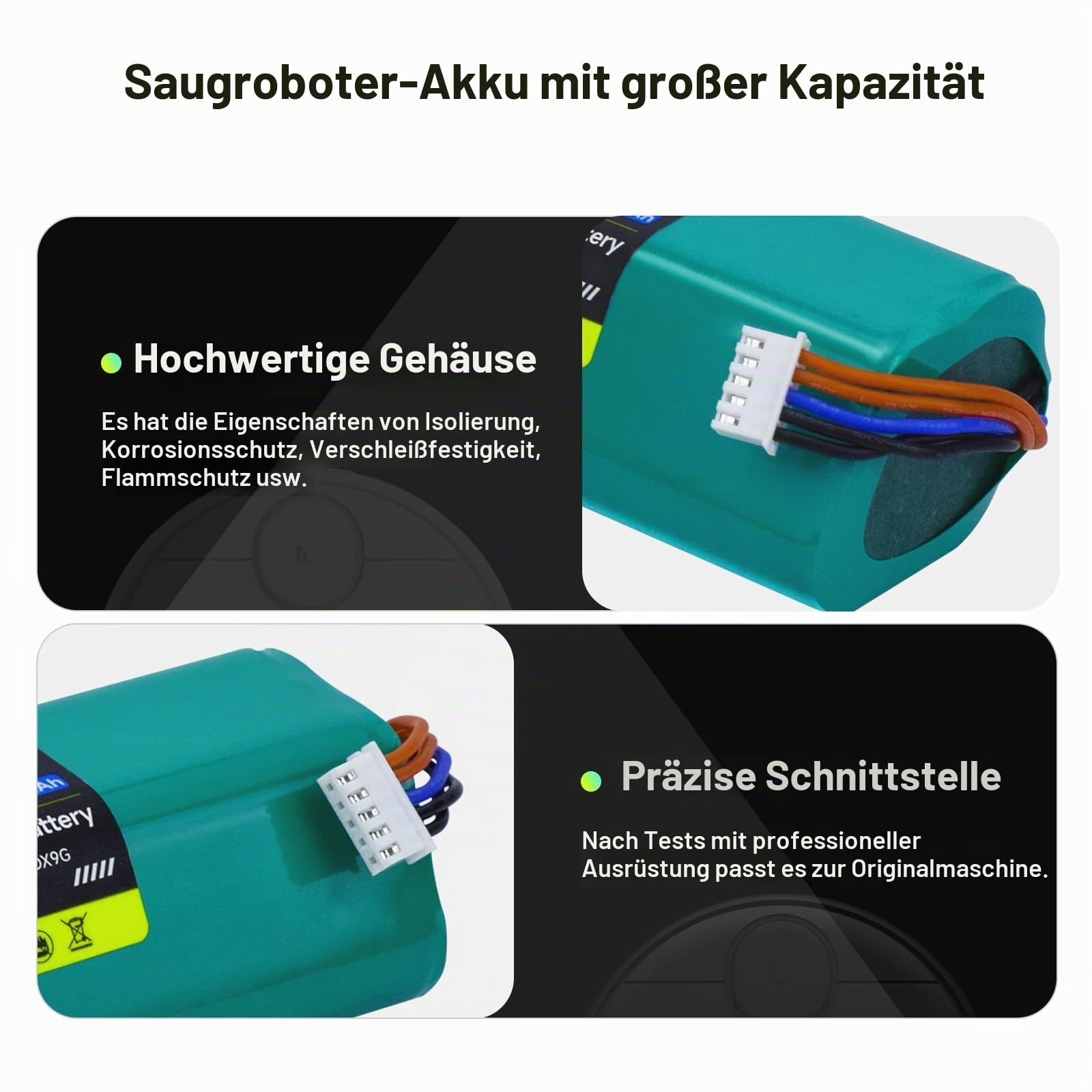 6500mAh 14.4V Ersatz Akku für Deebot N10 N20 N30 Pro/Max/Plus, für Ecovacs T30 Omni, für Ecovacs Deebot X1 Omni/Turbo/Plus